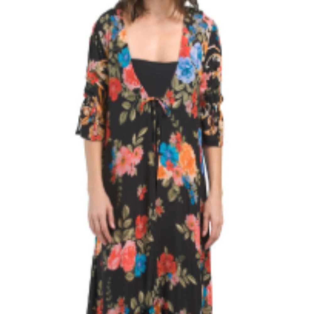Johnny Was Royal Long Ruffle Kimono - Picture 2 of 6